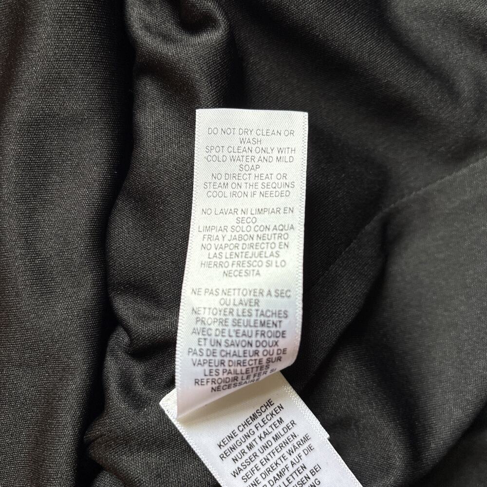 Aidan Mattox Beaded Maxi Dress Size 8 Black Backless Formal Evening Wear Wedding - Picture 16 of 16